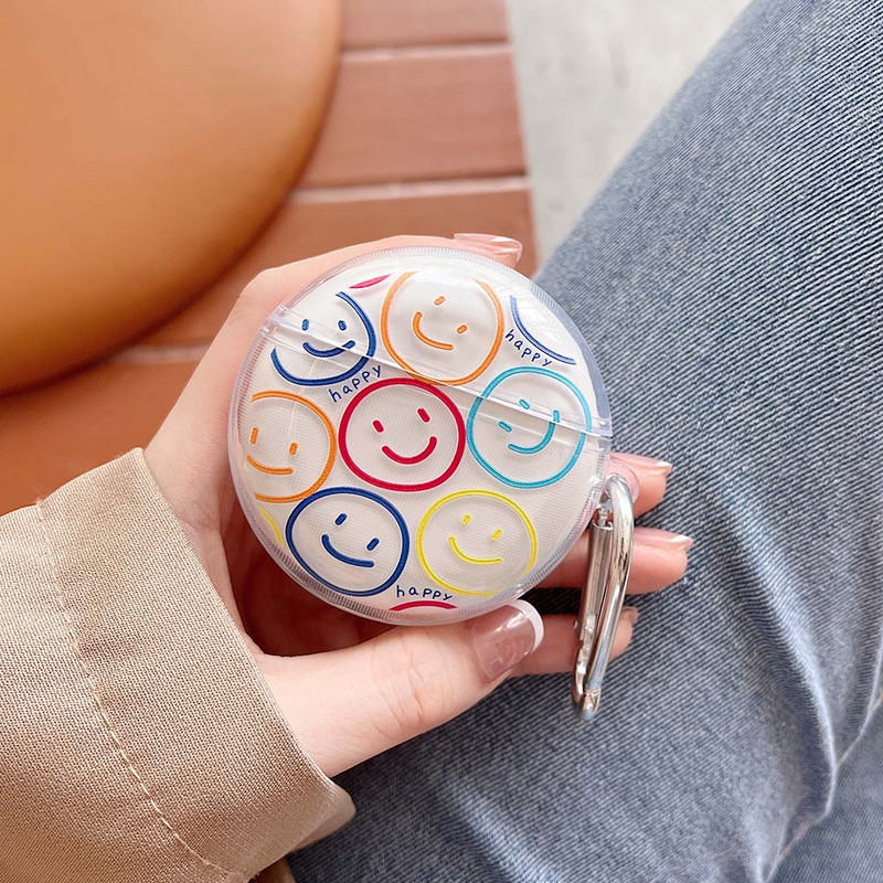 Simple Clear Smiley Face armas kõrvaklappide ümbris Huawei Freebuds 4/3 4i 5i 4e pehme silikoonist Bluetooth-peakomplekti laadimiskarbi kate