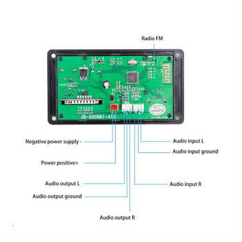 JQ-D006BT 12V Bluetooth 5.0 Αποκωδικοποιητής Πίνακας Εγγραφή κλήσεων mp3 player WMA Car Audio USB TF USB FM Module Radio με τηλεχειριστήριο