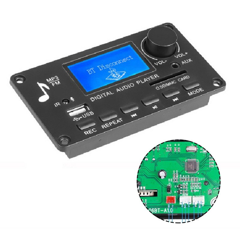 JQ-D006BT 12V Bluetooth 5.0 dekoder ploča za snimanje poziva mp3 player WMA audio automobila USB TF USB FM radio modul s daljinskim upravljačem