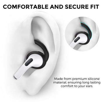 3 чифта меки силиконови наушници Слушалки Слушалки Слушалки Слушалки Слушалки Накрайник за уши Крила за ухо Капачка с кука за AirPods Pro 2 Bluetooth аксесоари за слушалки