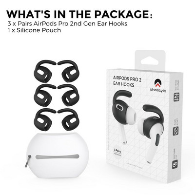 3 páry mäkkých silikónových slúchadiel do uší, náušníky s krídelkami a háčikmi pre AirPods Pro 2, príslušenstvo k Bluetooth slúchadlám