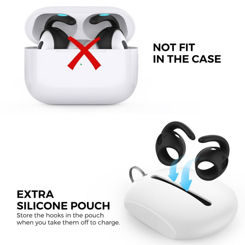 3 páry mäkkých silikónových slúchadiel do uší, náušníky s krídelkami a háčikmi pre AirPods Pro 2, príslušenstvo k Bluetooth slúchadlám