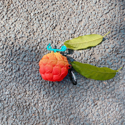 vienos dalies liepsnos Portgas·D· Ace Devil Fruit ausinių dėklas, skirtas AirPods pro 1 2 3 Minkštas silikoninis apsauginis dangtelis ausinių dėklas