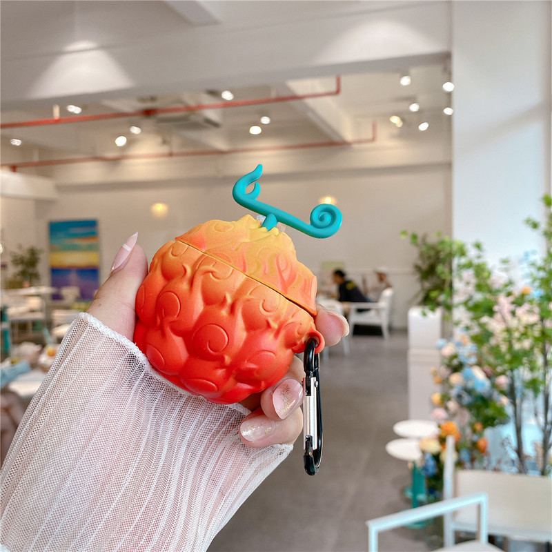 vienos dalies liepsnos Portgas·D· Ace Devil Fruit ausinių dėklas, skirtas AirPods pro 1 2 3 Minkštas silikoninis apsauginis dangtelis ausinių dėklas