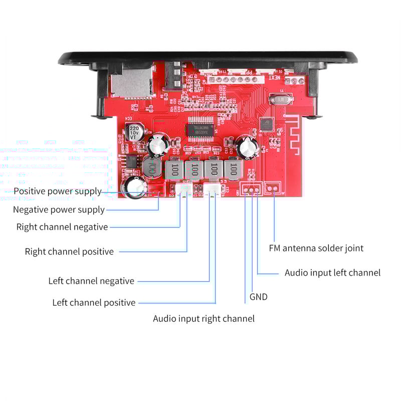 Kebidu DC 8V-24V 2*60W mp3 player fără fir Amplificator Placă de decodor 120W Bluetooth 5.0 modul audio USB FM Muzică pentru radio auto