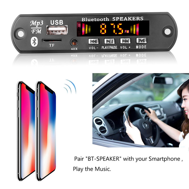 3W + 3W pojačalo Bluetooth audio WMA dekoder ploča MP3 player sa handsfree snimanjem glasa USB TF FM radio modul za zvučnik