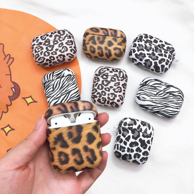 Θήκη για AirPods 2 1 Pro Pink Leopard Zebra Pattern Θήκες ακουστικών Σκληρό κάλυμμα κουτιού φόρτισης ακουστικών υπολογιστή Αξεσουάρ για Air Pods 3