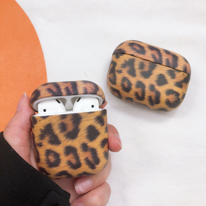 Dėklas, skirtas AirPods 2 1 Pro Pink Leopard Zebra Pattern Ausinių dėklai Kietieji kompiuterio ausinių įkrovimo dėžutės dangteliai Air Pods 3 priedai