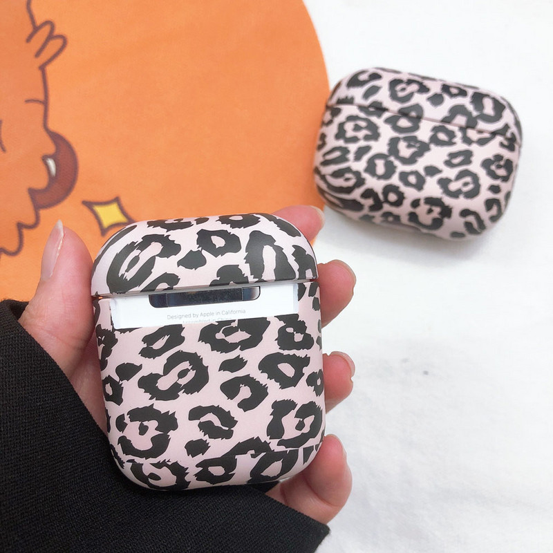 Dėklas, skirtas AirPods 2 1 Pro Pink Leopard Zebra Pattern Ausinių dėklai Kietieji kompiuterio ausinių įkrovimo dėžutės dangteliai Air Pods 3 priedai