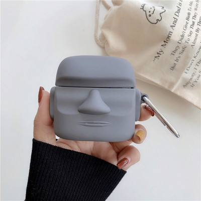 Aranyos húsvéti 3D kő szobor szilikon fülhallgató tok AirPods 2/1 vezeték nélküli Bluetooth fejhallgató doboz AirPods Pro Protect Cover