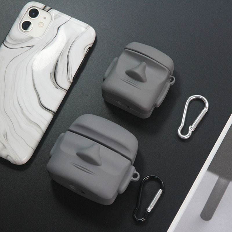 Aranyos húsvéti 3D kő szobor szilikon fülhallgató tok AirPods 2/1 vezeték nélküli Bluetooth fejhallgató doboz AirPods Pro Protect Cover