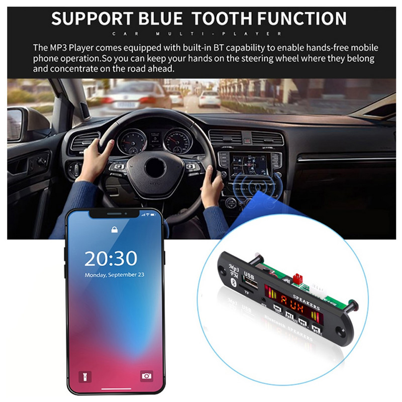 Tápegység dekóder kártya 12 V erősítő színes kijelző Bluetooth-kompatibilis Bluetooth-kompatibilis 5.0 DF verzió