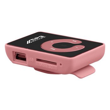 2 τμχ Mini Mirror Clip USB Digital Mp3 Music Player Υποστήριξη κάρτας SD TF 8GB , ροζ & μπλε