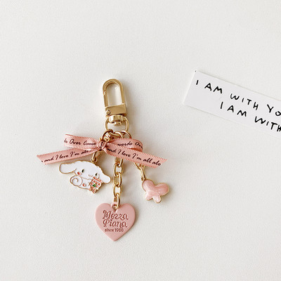 Aranyos nagy fülek fehér kutya íj kulcstartó AirPodshoz 1 2 Pro 3 tok szilikon puha Bluetooth fülhallgató töltődoboz borító aranyos