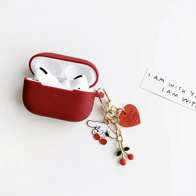 Aranyos nagy fülek fehér kutya íj kulcstartó AirPodshoz 1 2 Pro 3 tok szilikon puha Bluetooth fülhallgató töltődoboz borító aranyos