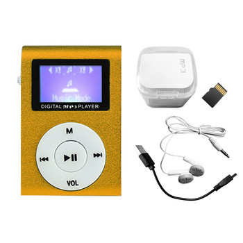 С щипка Мини преносим MP3 плейър Спорт Детска музика Акумулаторна 32GB Цифров USB 2.0 Моден LCD екран Подарък за студенти