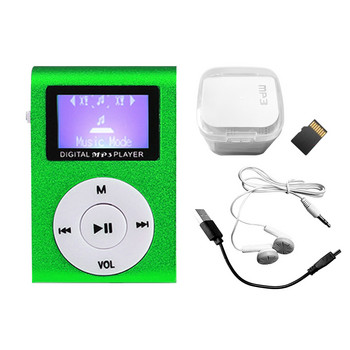 С щипка Мини преносим MP3 плейър Спорт Детска музика Акумулаторна 32GB Цифров USB 2.0 Моден LCD екран Подарък за студенти