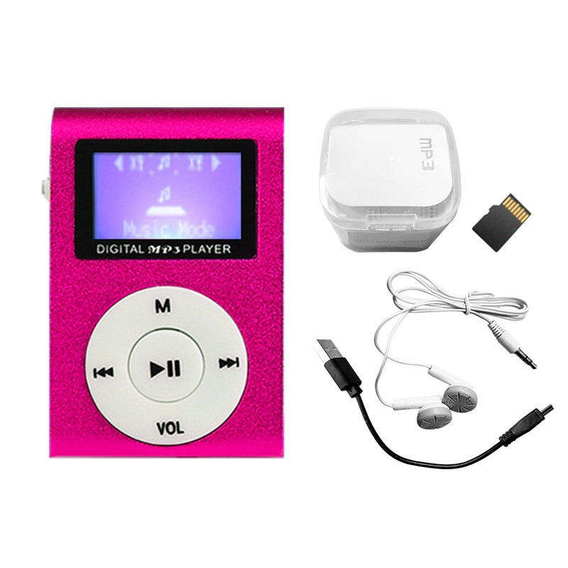 Cu clemă Mini player MP3 portabil Sport Copii Muzică Reîncărcabil 32GB Digital USB 2.0 Ecran LCD de modă Cadou pentru studenți