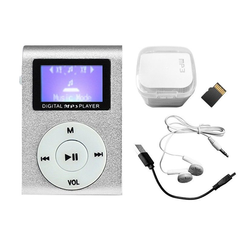 Cu clemă Mini player MP3 portabil Sport Copii Muzică Reîncărcabil 32GB Digital USB 2.0 Ecran LCD de modă Cadou pentru studenți
