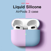 ATS 2021 Net Eredeti folyékony szilikon fülhallgató tok Apple Airpods 3-hoz Puha vékony burkolat Airpods 3-hoz Protective Fundass