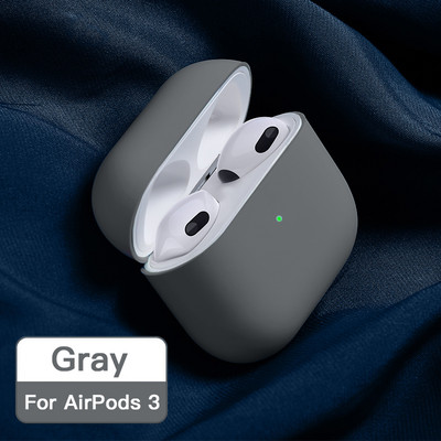 ATS 2021 Net Eredeti folyékony szilikon fülhallgató tok Apple Airpods 3-hoz Puha vékony burkolat Airpods 3-hoz Protective Fundass