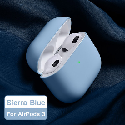 ATS 2021 Net Eredeti folyékony szilikon fülhallgató tok Apple Airpods 3-hoz Puha vékony burkolat Airpods 3-hoz Protective Fundass