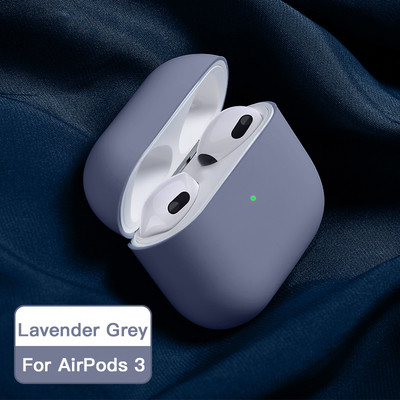 ATS 2021 Net Eredeti folyékony szilikon fülhallgató tok Apple Airpods 3-hoz Puha vékony burkolat Airpods 3-hoz Protective Fundass