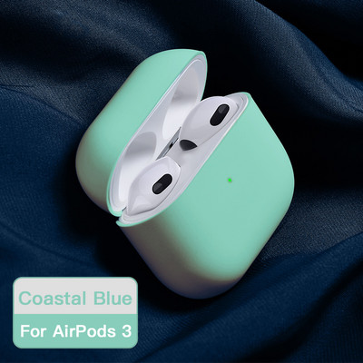 ATS 2021 Net Eredeti folyékony szilikon fülhallgató tok Apple Airpods 3-hoz Puha vékony burkolat Airpods 3-hoz Protective Fundass