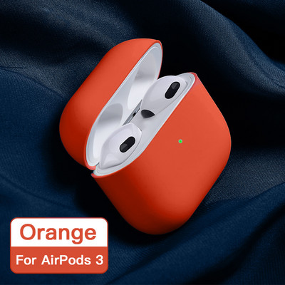 ATS 2021 Net Eredeti folyékony szilikon fülhallgató tok Apple Airpods 3-hoz Puha vékony burkolat Airpods 3-hoz Protective Fundass