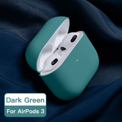 ATS 2021 Net Eredeti folyékony szilikon fülhallgató tok Apple Airpods 3-hoz Puha vékony burkolat Airpods 3-hoz Protective Fundass