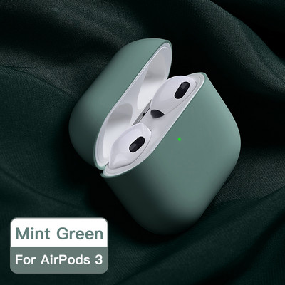 ATS 2021 Net Eredeti folyékony szilikon fülhallgató tok Apple Airpods 3-hoz Puha vékony burkolat Airpods 3-hoz Protective Fundass