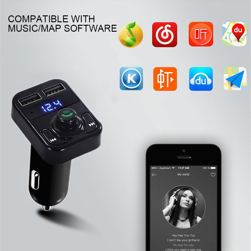 B3 Transmițător FM Bluetooth Auto MP3 Player Audio Kit Auto Apelare Mâini libere 5V 2.1A Suport USB dublu U-Disk