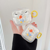 Stele de apă 3D drăguț noroc de rață cutie de încărcare pentru căști cutie de protecție wireless Bluetooth pentru Apple Airpod 1 2 pro 3 capa