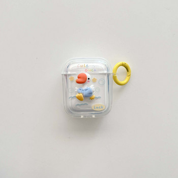 3D водни звезди сладко пате късмет карикатура кутия за зареждане на слушалки безжичен bluetooth протектор калъф за apple airpod 1 2 pro 3 capa