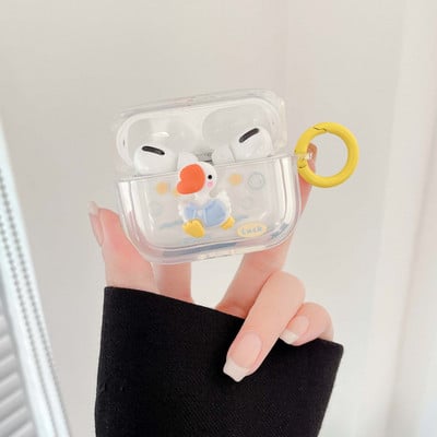 Stele de apă 3D drăguț noroc de rață cutie de încărcare pentru căști cutie de protecție wireless Bluetooth pentru Apple Airpod 1 2 pro 3 capa