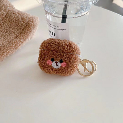 Husă nouă de pluș pentru Airpod Pro 2 Husă moale pentru căști cu urs de desene animate Husă încălzitoare de mâini pentru husă de generație a 3-a pentru Apple Airpods