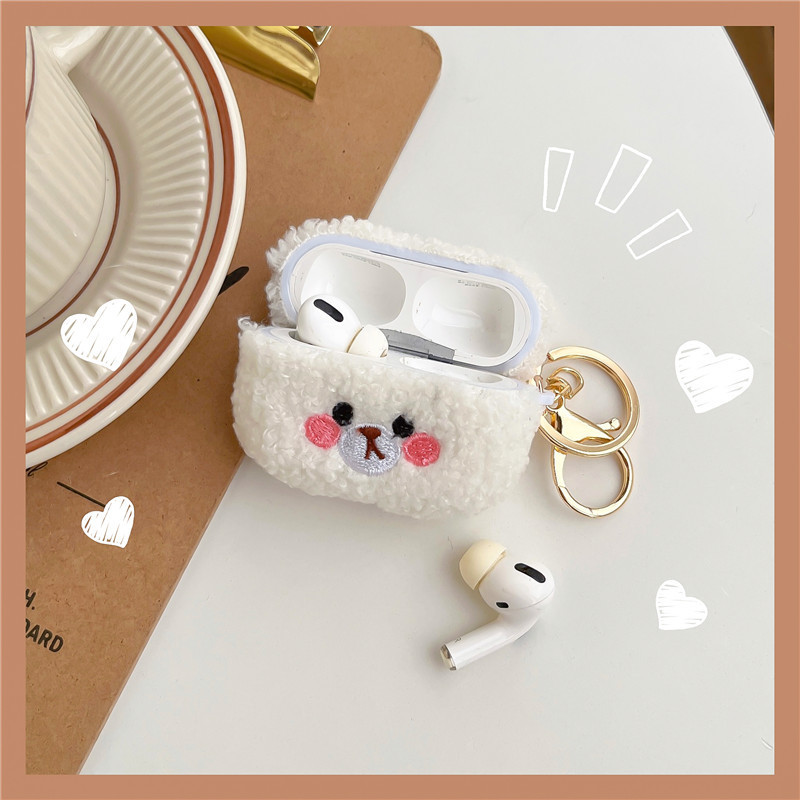 Husă nouă de pluș pentru Airpod Pro 2 Husă moale pentru căști cu urs de desene animate Husă încălzitoare de mâini pentru husă de generație a 3-a pentru Apple Airpods