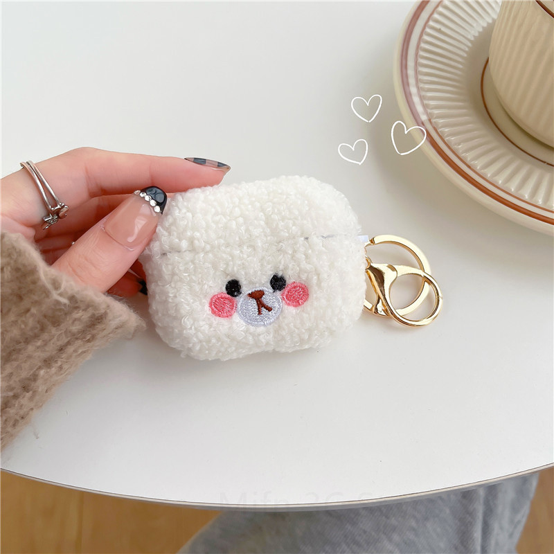 Husă nouă de pluș pentru Airpod Pro 2 Husă moale pentru căști cu urs de desene animate Husă încălzitoare de mâini pentru husă de generație a 3-a pentru Apple Airpods