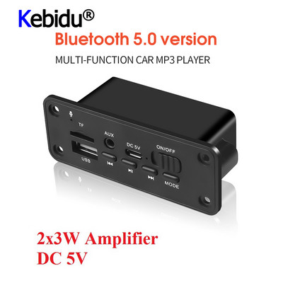 KBT Bluetooth MP3 WMA dekoderio plokštės garso modulis 2X3W garsiakalbis automobilio FM radijo modulio palaikymas TF USB AUX garso DC 5V