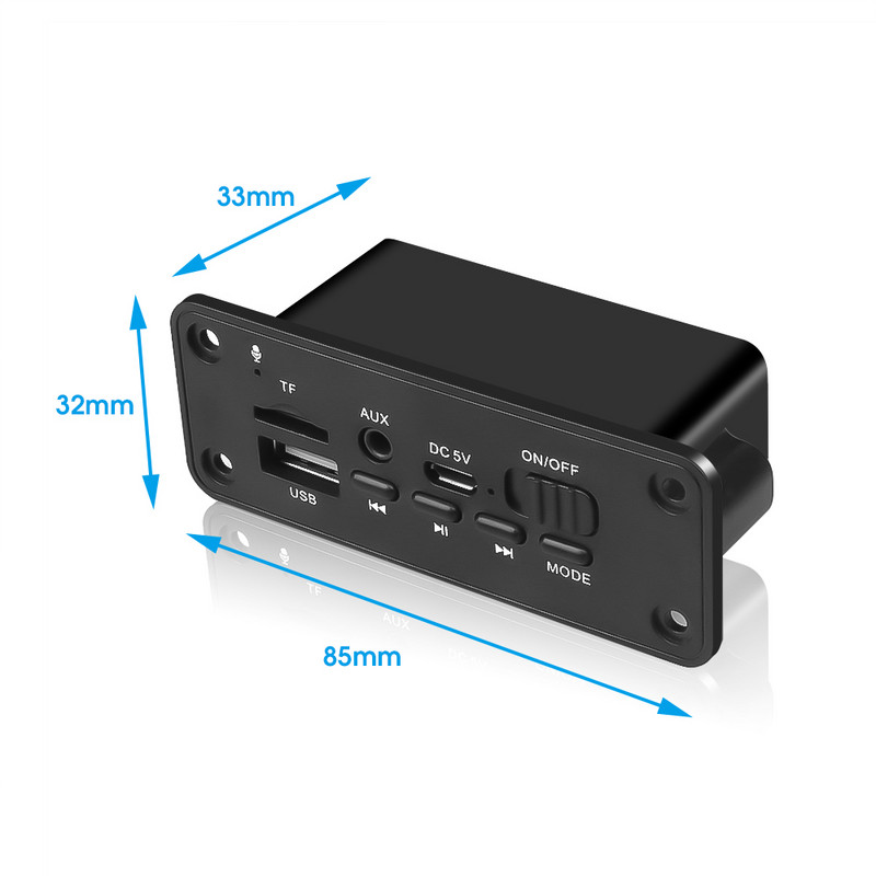 KBT Bluetooth MP3 WMA dekóder kártya audio modul 2X3W hangszóró autós FM rádió modul támogatás TF USB AUX audio DC 5V