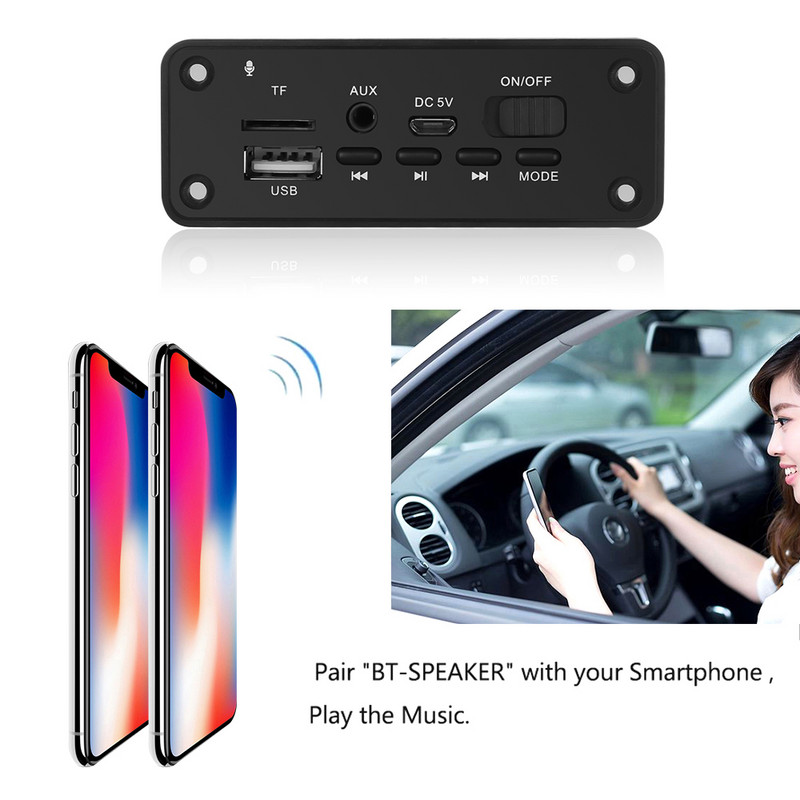 KBT Bluetooth MP3 WMA dekóder kártya audio modul 2X3W hangszóró autós FM rádió modul támogatás TF USB AUX audio DC 5V
