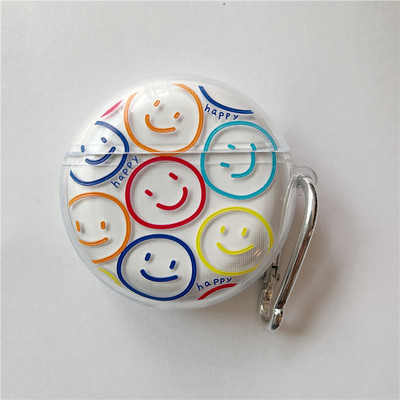 Husă transparentă pentru căști cu fața zâmbitoare drăguță pentru Huawei Freebuds 4 3 Husă transparentă din silicon moale pentru căști fără fir cu cârlig