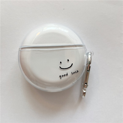 Husă transparentă pentru căști cu fața zâmbitoare drăguță pentru Huawei Freebuds 4 3 Husă transparentă din silicon moale pentru căști fără fir cu cârlig