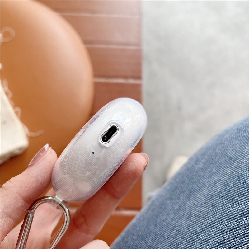 Husă transparentă pentru căști cu fața zâmbitoare drăguță pentru Huawei Freebuds 4 3 Husă transparentă din silicon moale pentru căști fără fir cu cârlig