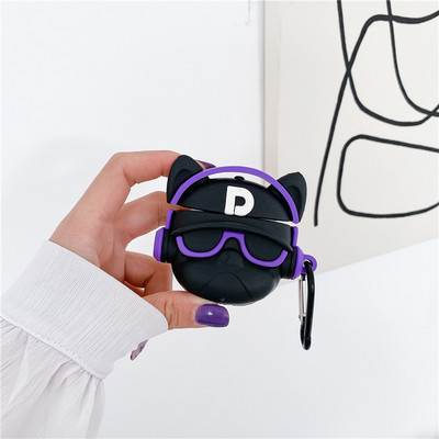 Cartoon Music P French Bulldog Eyes Husă pentru căști pentru câine de companie pentru Apple AirPods 1 2 3 Pro 2021 Pro2 Husă pentru căști bluetooth fără fir