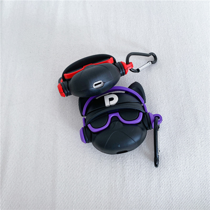 Cartoon Music P French Bulldog Eyes Husă pentru căști pentru câine de companie pentru Apple AirPods 1 2 3 Pro 2021 Pro2 Husă pentru căști bluetooth fără fir