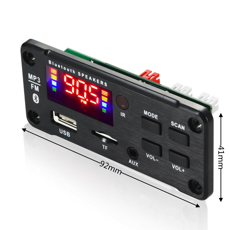 DC 8v-24V 80W Amplificator Bluetooth 5.0 MP3 Player Placă de decodor WAV Auto Modul radio FM Suport TF USB AUX Mâini libere Înregistrare apel