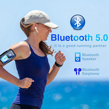 MP3 плейър с Bluetooth 5.0, музикален плейър с 32GB TF карта, FM, слушалка, преносим Hifi музикален плейър