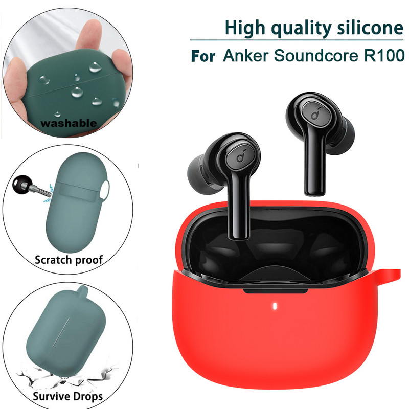 POYATU Soundcore-R100 szilikon tok Anker Soundcore R100 teljes védőbőrhöz Kiegészítő tokok Mosható porálló huzat