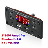 Laisvų rankų įrangos 60W/50W/40W stiprintuvas, belaidis Bluetooth 5.0 MP3 dekoderis, automobilio garso USB TF FM radijo modulis su nuotolinio valdymo pultu